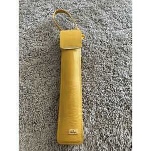 Vintage Yellow KNIRPS Folding Umbrella With Leather Case